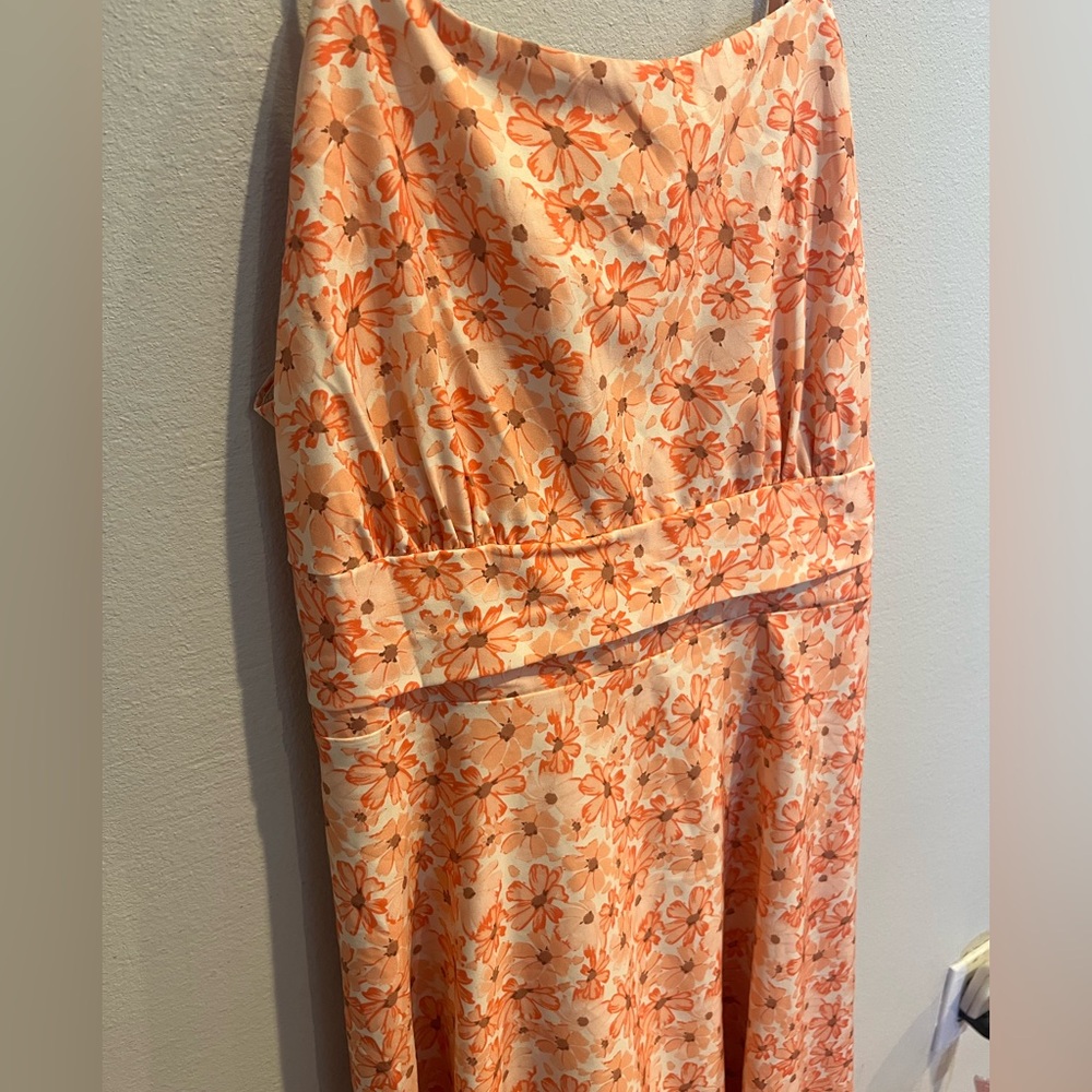 Bella pogue 1950’s vintage style Floral Orange Women's Dress - Picture 2 of 6